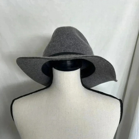 Brixton Unisex Wesley Fedora Size Small 7 Gray Wool & Leather Timeless Classic - Picture 8 of 9